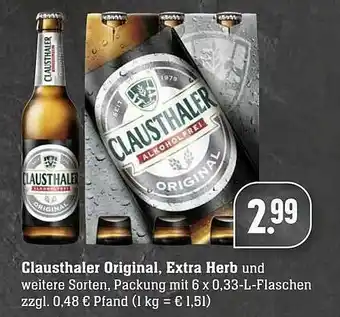 Edeka Clausthaler Original, Extra Herb Angebot