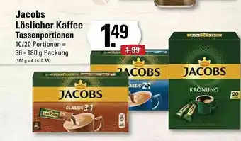 Edeka Jacogs Löslicher Kaffee Tassenportionen Angebot