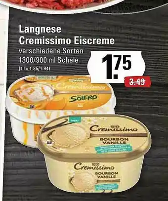 Edeka Langnese Cremissimo Eiscreme Angebot