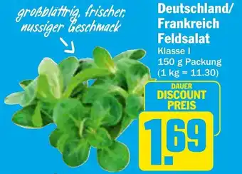 AEZ Deutschland/Frankreich Feldsalat 150 g Packung Angebot