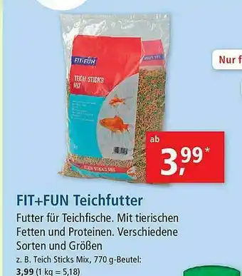 Fressnapf Fit+fun Teichfutter Angebot