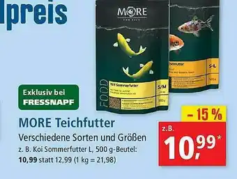 Fressnapf More Teichfutter Angebot