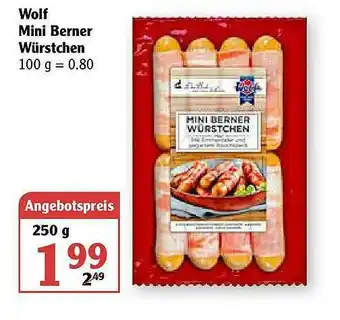 Globus Wolf Mini Berner Würstchen Angebot