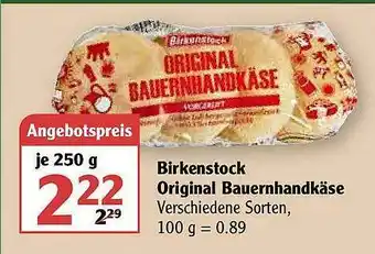 Globus Birkenstock Original Bauernhandkäse Angebot