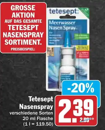 AEZ Tetesept Nasenspray 20 ml Flasche Angebot