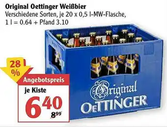 Globus Original Oettinger Weißbier Angebot