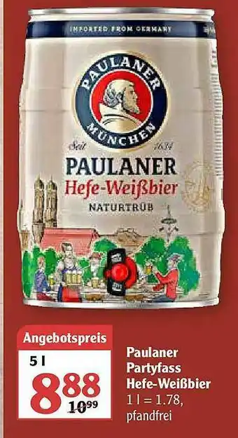 Globus Paulaner Partyfass Hefe-weißbier Angebot