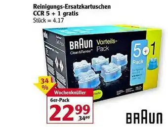 Globus Braun Reinigungs-ersatzkartuschen CCR 5+1 Gratis Angebot