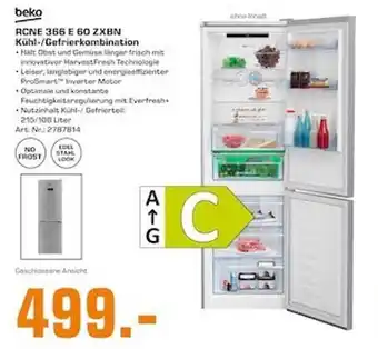 Saturn Beko rcne 366 e 60 zxbn kühl- gefrierkombination Angebot