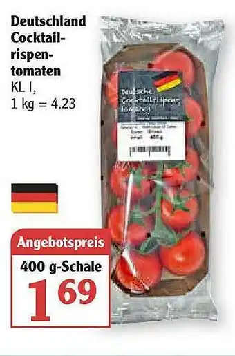 Globus Deutschland Cocktailrispentomaten Angebot