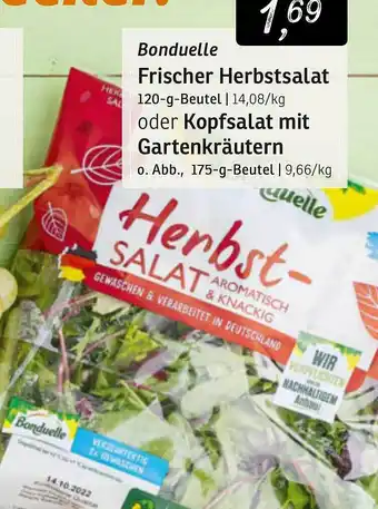 KONSUM Bonduelle frischer herbstsalat oder kopfsalat mit gartenkräutern Angebot