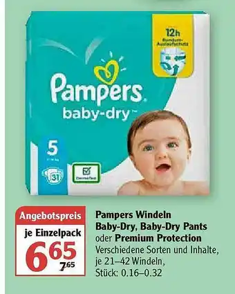 Globus Pampers Windeln Baby-dry, Baby-dry Pands Oder Premium Protection Angebot