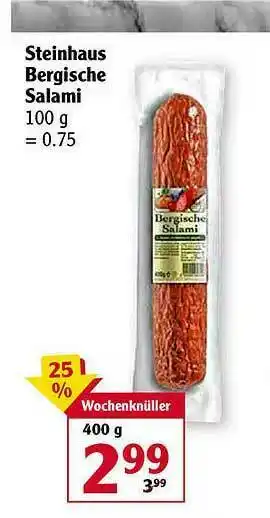 Globus Steinhaus Bergische Salami Angebot