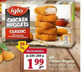 Globus Iglo Chicken Nuggets Angebot