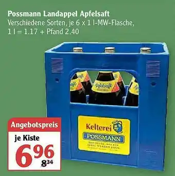 Globus Possmanm Landappel Apfelsaft Angebot