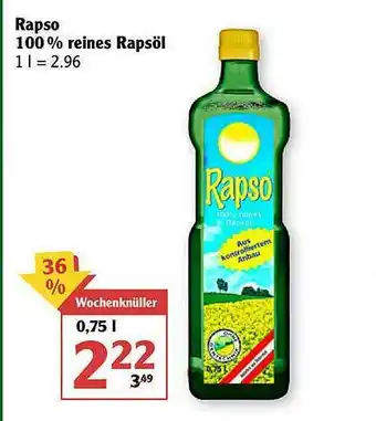 Globus Rapso 100% Reines Rapsöl Angebot