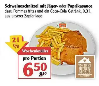 Globus Schweineschnitzel Mit Jäger Oder Paprikasauce Angebot