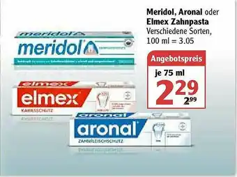 Globus Meridol, Aronaloder Elmex Zahnpasta Angebot