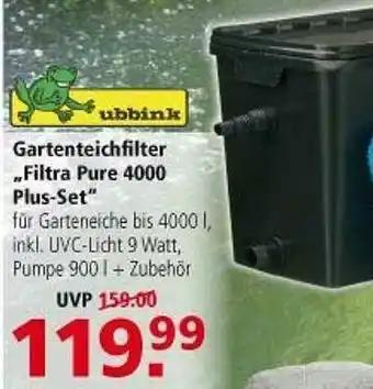 Multi Markt Gartenteichfilter „filtra Pure 4000 Plus Set Angebot