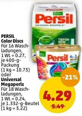 PENNY Persil Color Discs Oder Universal Megaperls Angebot