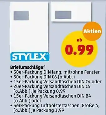 PENNY Stylex Briefumschläge Angebot