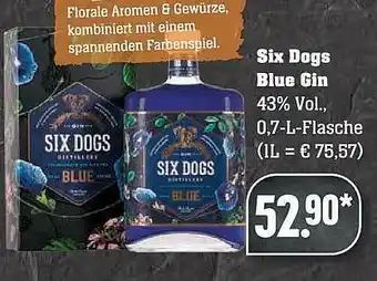 Scheck-in-Center Six Dogs Blue Gin Angebot