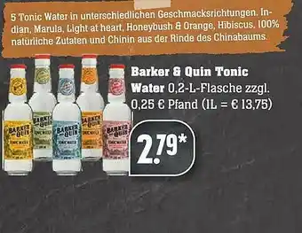 Scheck-in-Center Barker & Quin Tonic Water Angebot