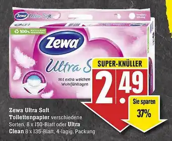 Scheck-in-Center Zewa Ultra Soft Toilettenpapier Oder Ultra Clean Angebot