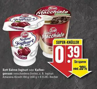 Scheck-in-Center Zott Sahne Joghurt Oder Kaffeegenuss Angebot