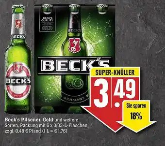 Scheck-in-Center Beck's Pilsener, Gold Angebot