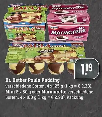 Scheck-in-Center Dr Oetker Paula Pudding, Mini Oder Marmorette Angebot