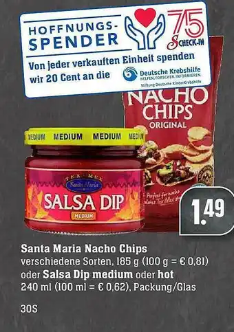 Scheck-in-Center Santa Maria Nacho Chips Oder Salsa Dip Medium Oder Hot Angebot