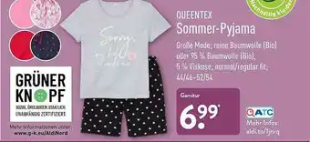 Aldi Nord Queentex Sommer-pyjama Angebot