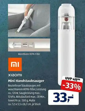 Aldi Süd Xiaomi Mini Handstaubsauger Angebot