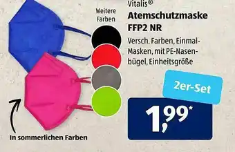 Aldi Süd Vitalis Atemschutzmaske Ffp2 Nr Angebot