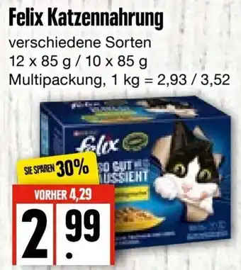 Edeka Frischemarkt Felix Katzennahrung 12x85 g/ 10 x 85 g Multipackung Angebot