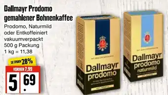 Edeka Frischemarkt Dallmayr Prodomo Gemahlener Bohnenkaffee 500 g Packung Angebot