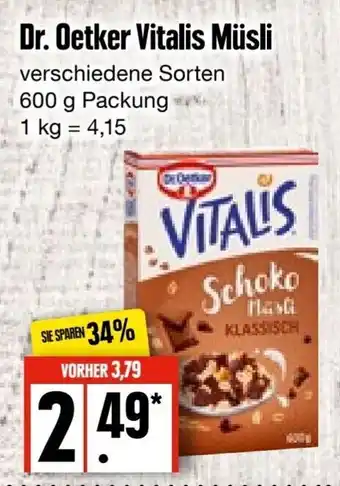 Edeka Frischemarkt Dr. Oetker Vitalis Müsli 600 g Packung Angebot