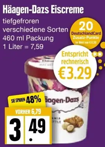 Edeka Frischemarkt Häagen Dazs Eiscreme 460 ml Packung Angebot