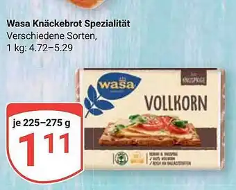 Globus Wasa knäckebrot spezialität Angebot