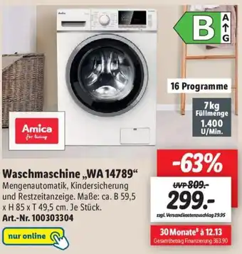 Lidl Amica Waschmaschine WA 14789 Angebot