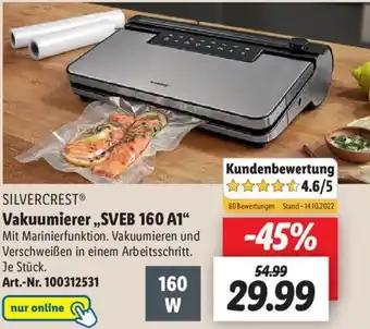 Lidl Silvercrest Vakuumierer ..SVEB 160 A1" Angebot