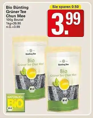 WEZ Bio bünting grüner tee chun mee Angebot