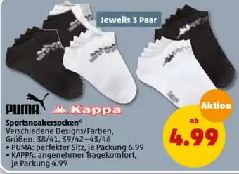 PENNY Puma oder Kappa Sportsneakersocken Angebot