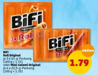 PENNY Bifi Roll Original 3x45g oder Mini Salami Original 6x22,5g Angebot