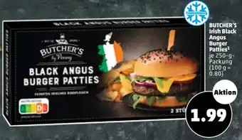 PENNY Butcher's Irish Black Angus Burger Patties 250g Angebot