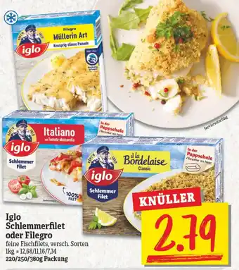 NP Discount Iglo Schlemmerfilet oder Filegro 220/250/380 g Packung Angebot