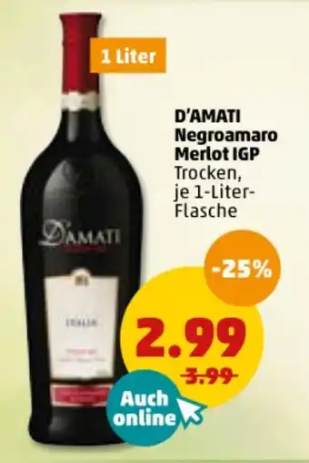 PENNY D'amati Negroamaro Merlot IGP 1L Angebot