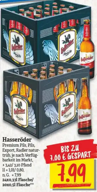 NP Discount Hasseröder Premium Pils 24x0,33L/20x0,5L Flasche Angebot