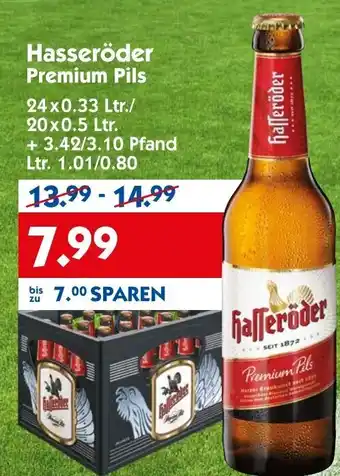 Hol'ab Getränkemarkt Hasseröder Premium Pils 24x0,33L/20x0,5L Angebot